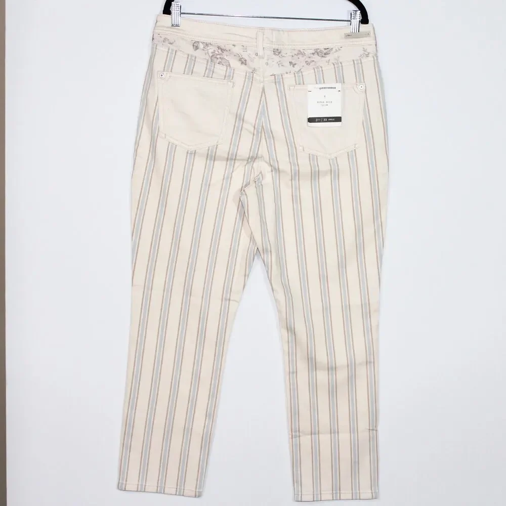 Anthropologie High-Rise Slim Boyfriend Jeans White Size 31